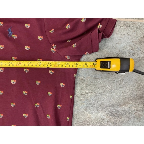 Polo Ralph Lauren Polo Men’s Large Short Sleeve Red All Over Crest Logo Pony - Picture 7 of 8